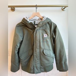 Abercrombie kids utility bomber jacket military green
